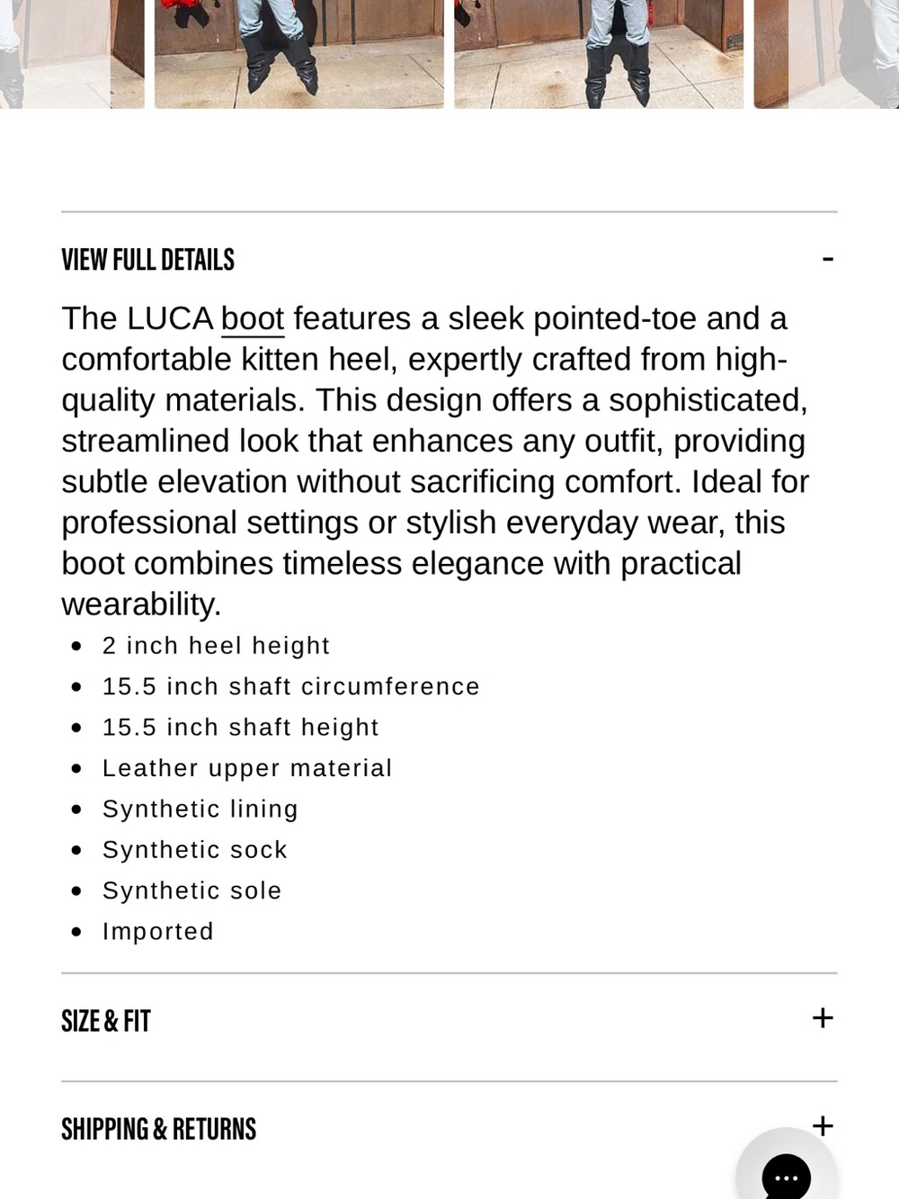 New in box Luca Women's Brown Suede Knee-High Pointed-Toe Kitten Heel Boots - Picture 2 of 2